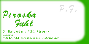 piroska fuhl business card